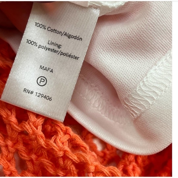 Venus NEW Crochet Over Slip Illusion Dress Ombre White Peach Size medium - Picture 5 of 8